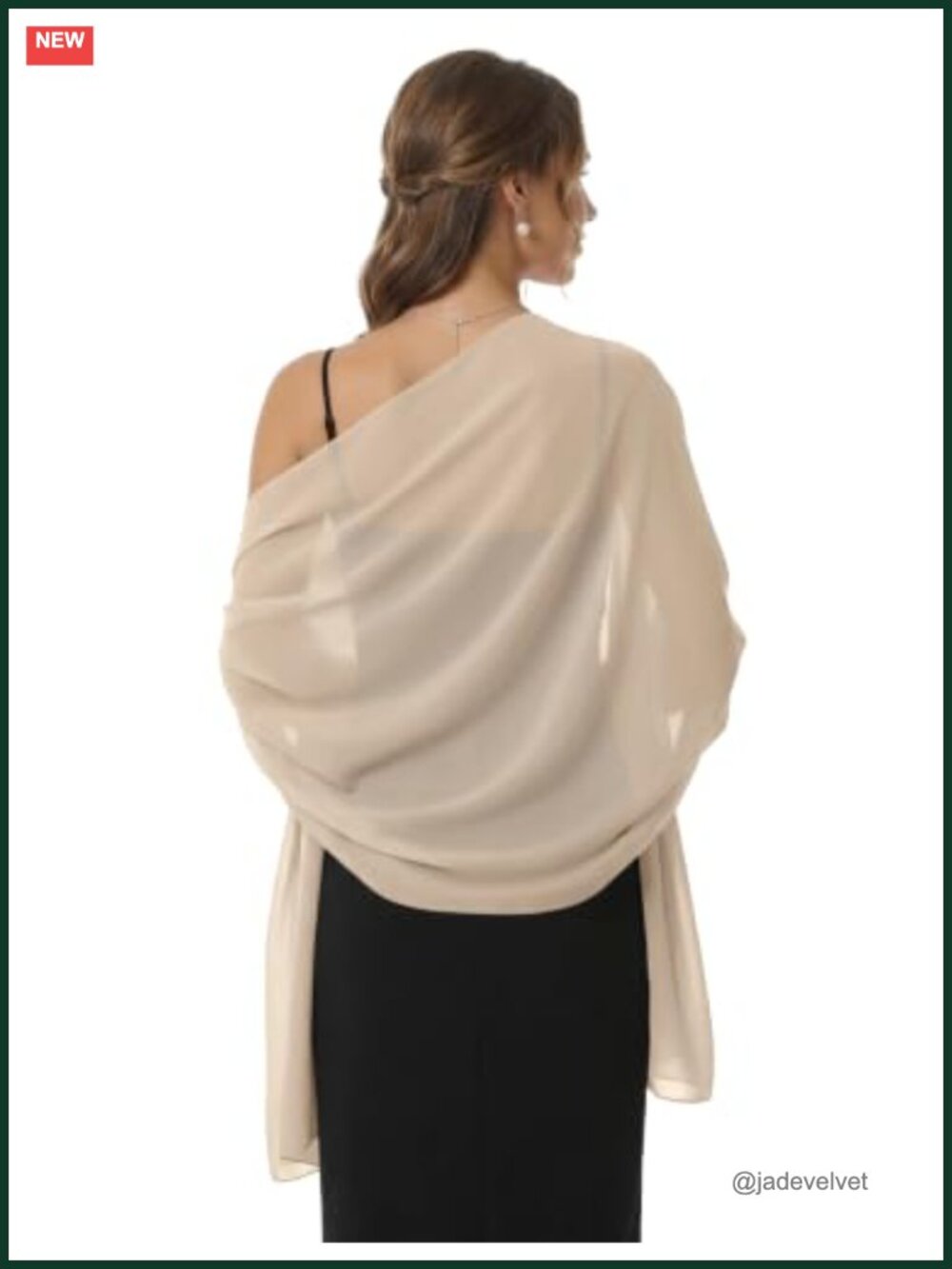 Sheer Chiffon Evening Shawl Wrap for Formal Wedding Dress